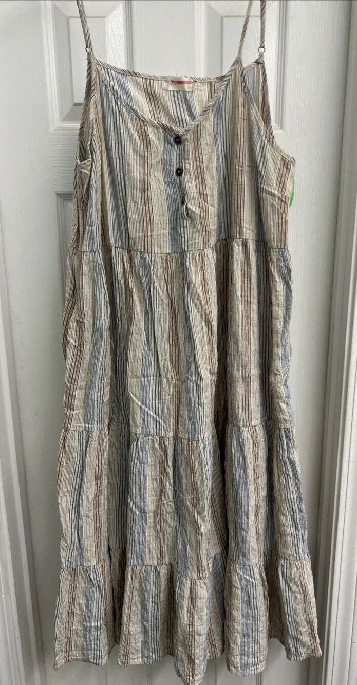Altar'd state sleeveless tiered maxi dress Lrg Boho Cottage Core Beachy - Picture 1 of 10